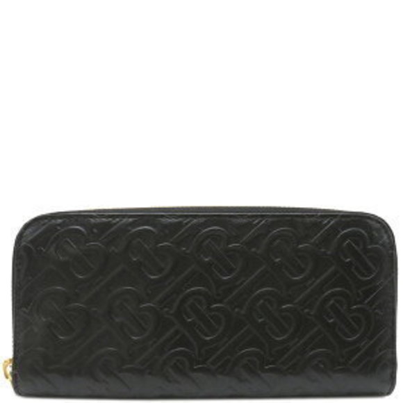 BURBERRY long wallet TB monogram leather black - Picture 1 of 11